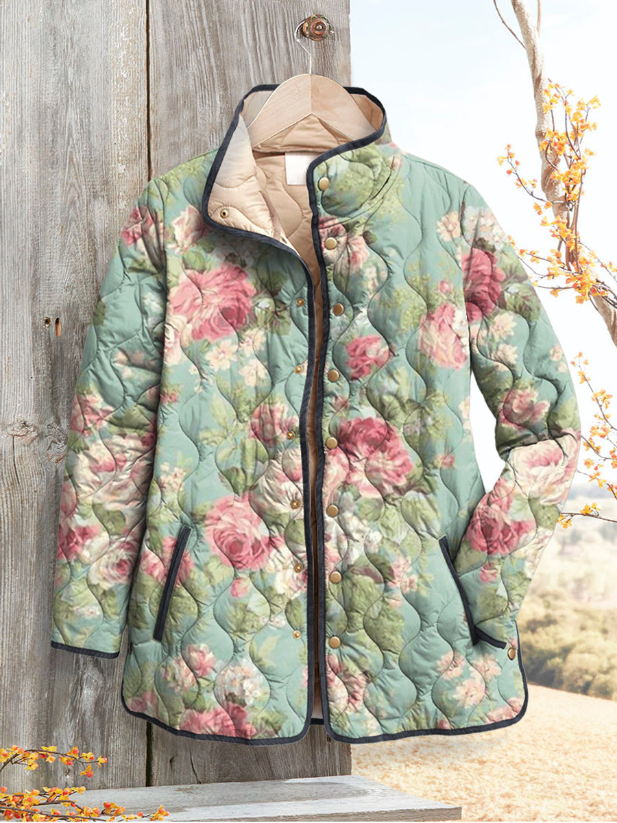 Lois & Tom's - Retro Floral Patterned Quilted Jacket