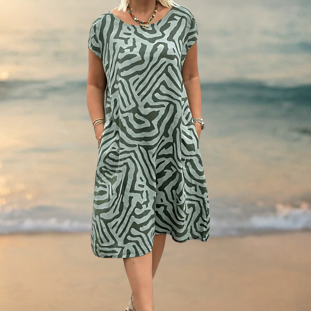 Lucile – Elegant Zebra Print Dress