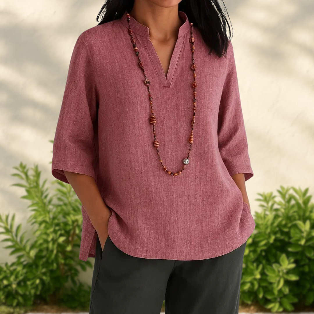 Oriane - Casual Linen Blouse