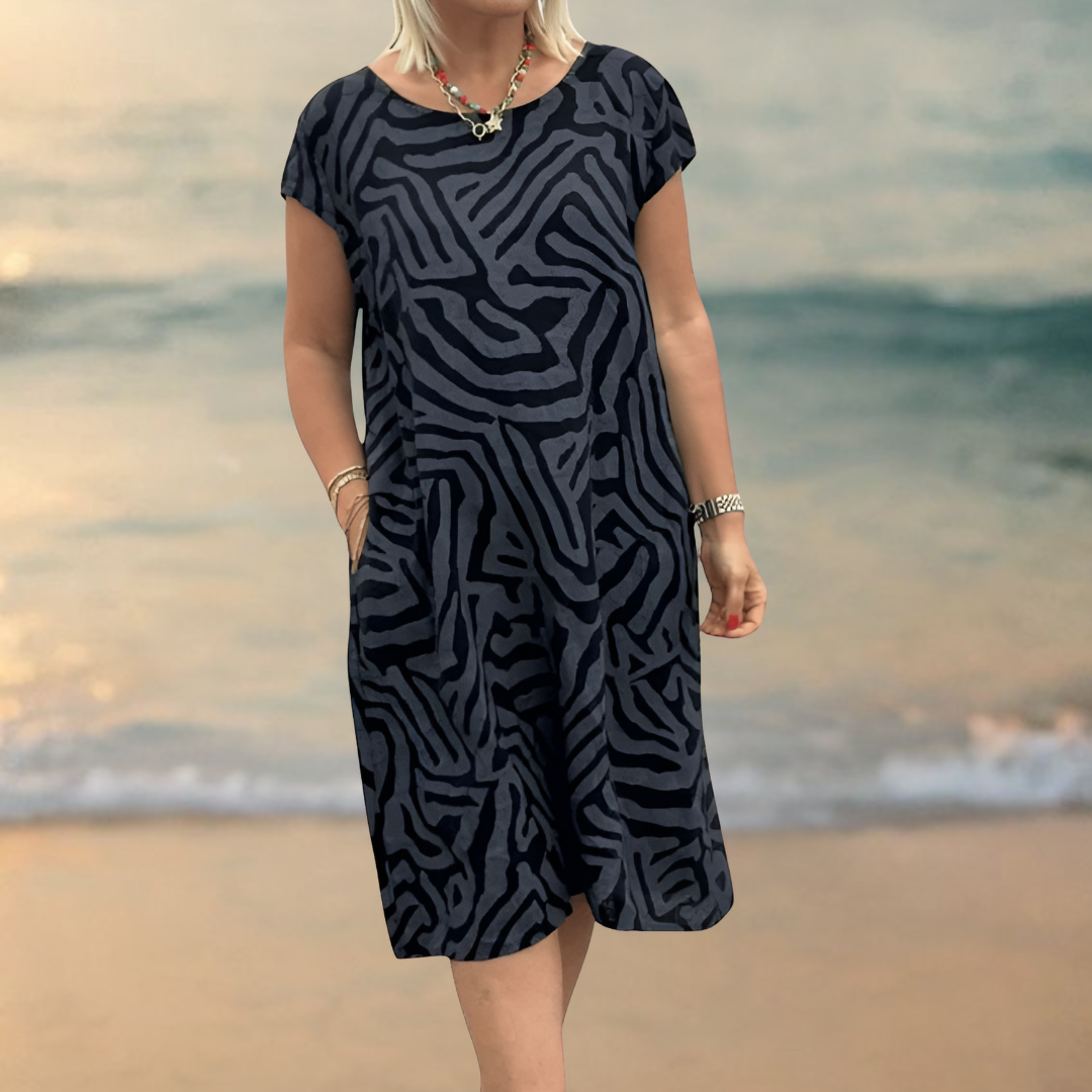 Lucile – Elegant Zebra Print Dress