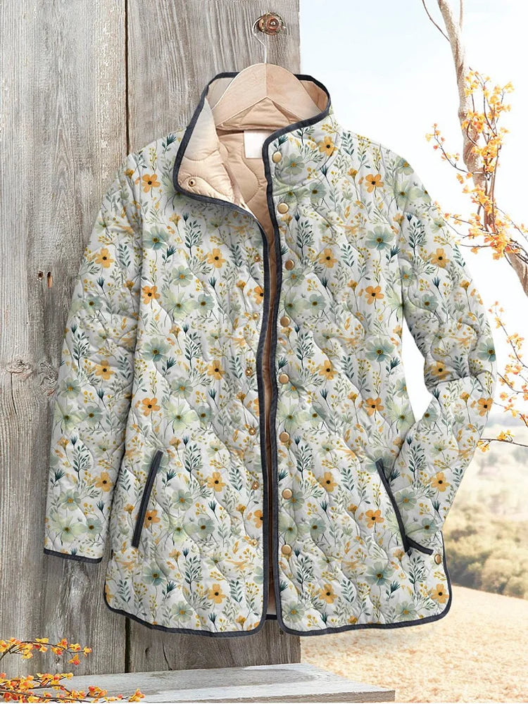 Lois & Tom's - Delightful Floral-Printed Quilted Jacket