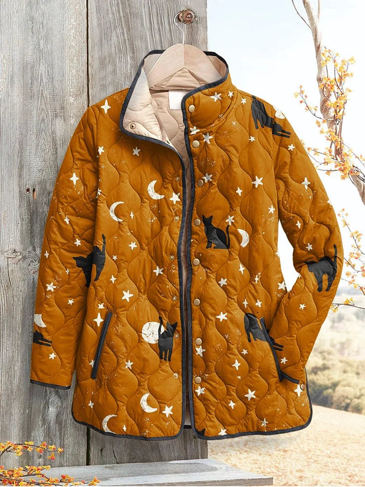 Lois & Tom's - Casual Quilted Jacket with Cat