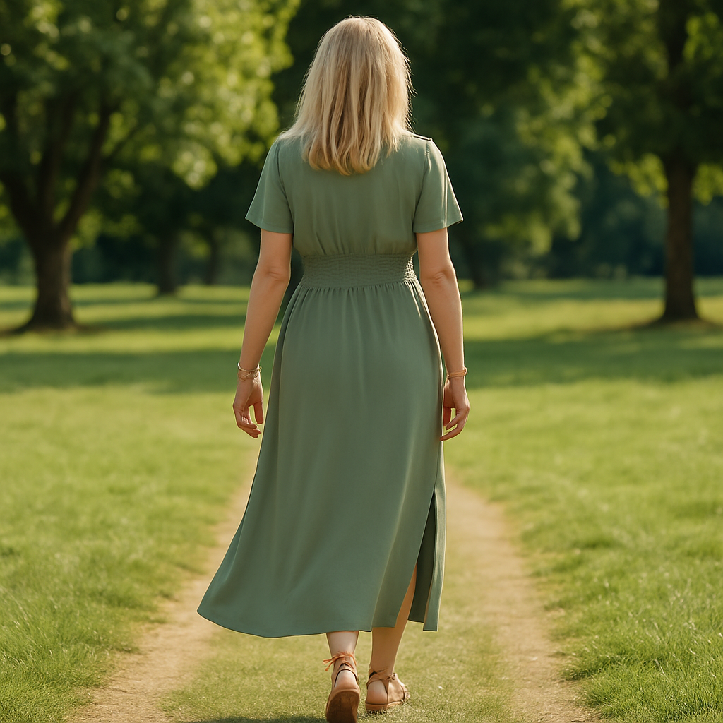 Marie - Flared Pleated Dress with Waist Detail