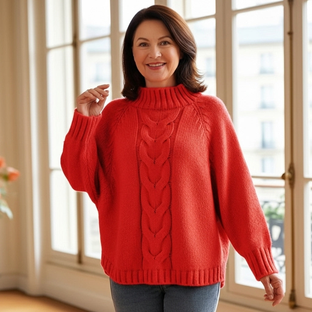 Mirla – High-Neck Knit Sweater