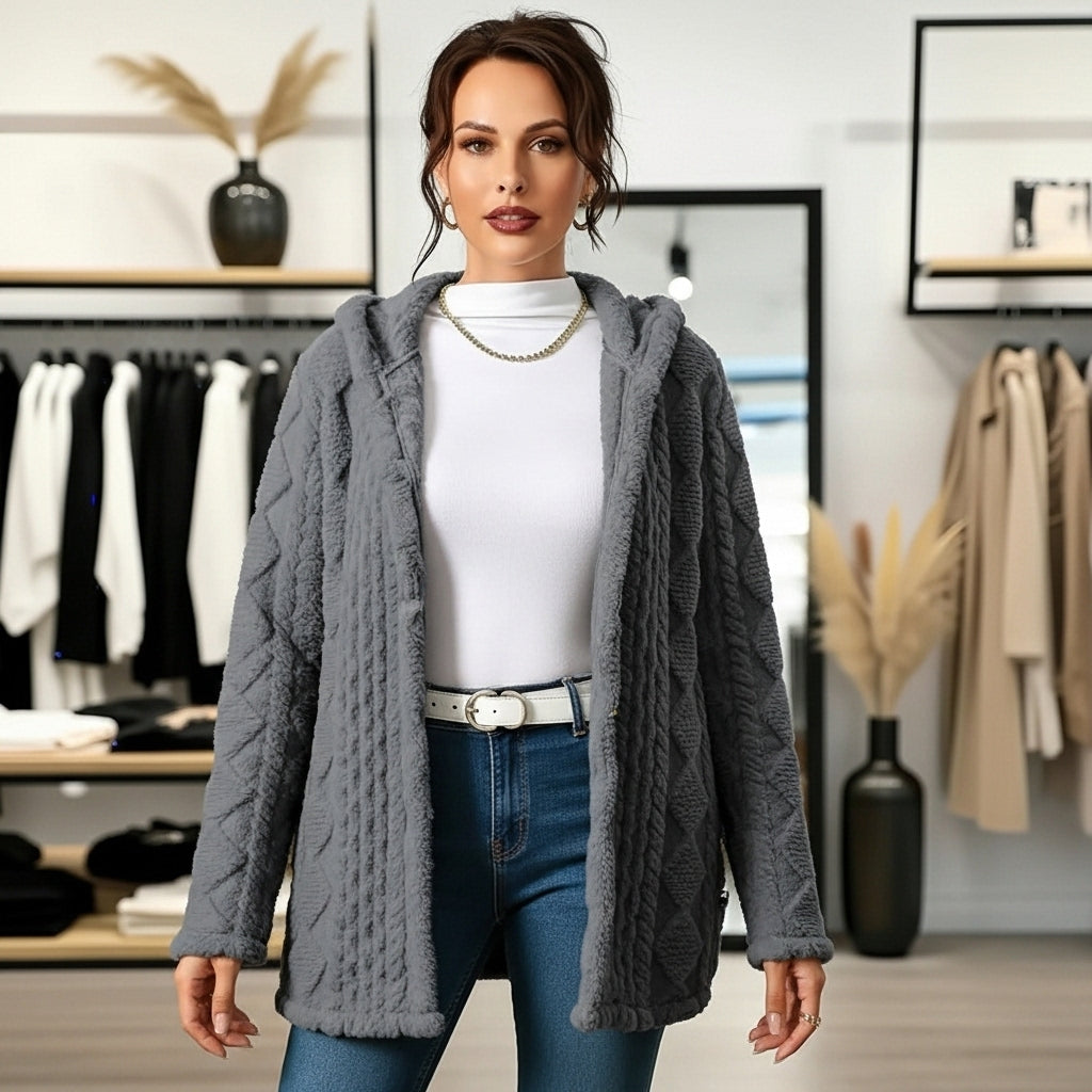 Ynez -  Plush Hooded Jacket