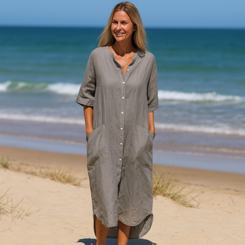 Jaly - Linen Dress with Pockets