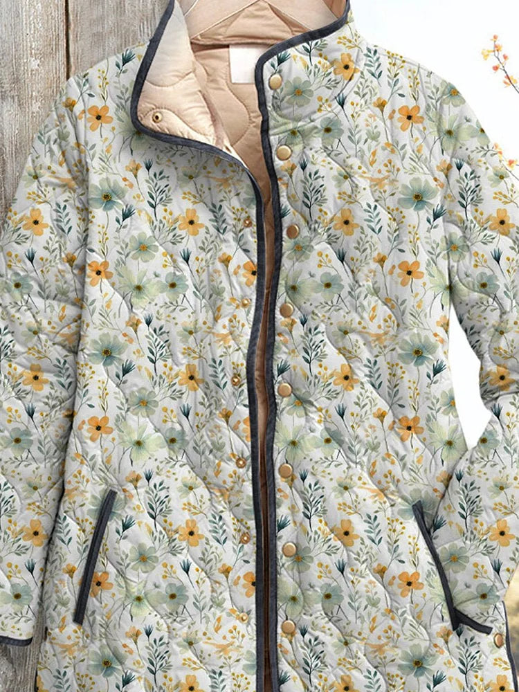 Lois & Tom's - Delightful Floral-Printed Quilted Jacket